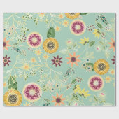 キュイカラフルフォークフローラオリジナルゴールデンデザイン ラッピングペーパー (フラット)