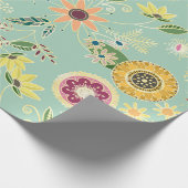 キュイカラフルフォークフローラオリジナルゴールデンデザイン ラッピングペーパー (角)