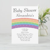 キュイカラフルレインボー男女兼用ベビー 招待状 (スタンド正面)