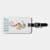 キュイカラフルレトロフローラシーホース ラゲッジタグ (正面横)