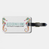 キュイカラフルレトロフローラシーホース ラゲッジタグ (裏面横)