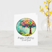 キュイカラフルーガール誕生日 カード (黄色い花)