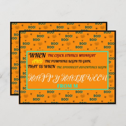 キュイカラフル不気味ーハッピーハローウィンイニシャル シーズンポストカード (正面/裏面)