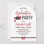 キュイガーリーーレッドボウアーチ卒業お祝い 招待状 (裏面)