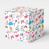 キュイガーリー図解入りの、写真付きのお洒落レインボーカラフルン フェイバーボックス (正面サイド)