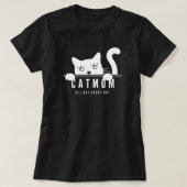 キュイシンプルデザイン猫好きママ Tシャツ (デザイン正面)