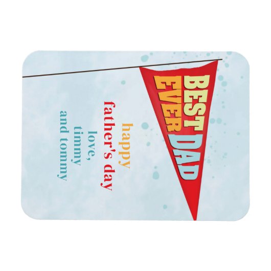 キュイシンプルーな父の日ペナントエ最高のバーパパ マグネット (横)