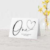 キュイシンプルー誕生日ワンハート カード (黄色い花)