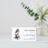 キュイシンプル美容師図解入りの、写真付きの美しいサロン 名刺 (スタンド正面)