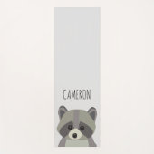 キュイパーソナライズされたイラストレーションモダンラクーン ヨガマット (正面)