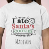 キュイパーソナライズされたイ食べサンタスCookie後悔なし Tシャツ