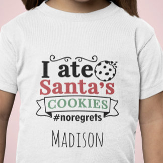 キュイパーソナライズされたイ食べサンタスCookie後悔なし Tシャツ
