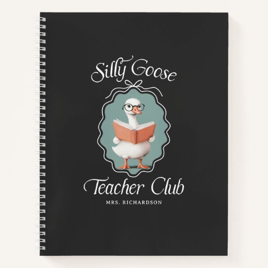キュイパーソナライズされたグース間抜け先生クラブ ノートブック (正面)