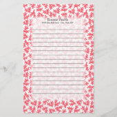 キュイパーソナライズされたコー赤と白ル海テーマ 便箋 (正面)