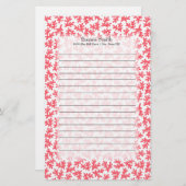 キュイパーソナライズされたコー赤と白ル海テーマ 便箋 (正面/裏面)