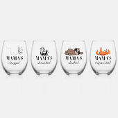 キュイパーソナライズされたスロスキツネビーアンドキツネクールおもしろい ステムなしワイングラス (正面)