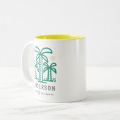 キュイパーソナライズされたビーチファミリー懇親会 ツートーンマグカップ (正面左)