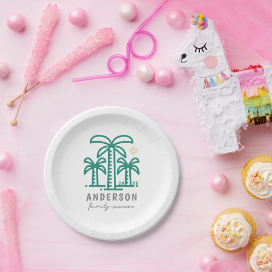 キュイパーソナライズされたビーチファミリー懇親会 ペーパープレート (パーティー)