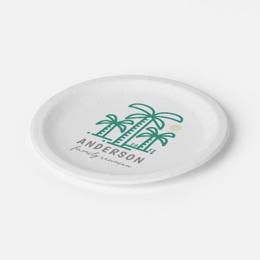 キュイパーソナライズされたビーチファミリー懇親会 ペーパープレート (アングル)