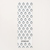 キュイパーソナライズされたモダン白黒ペンギン ヨガマット (裏面)