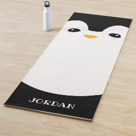 キュイパーソナライズされたモダン白黒ペンギン ヨガマット