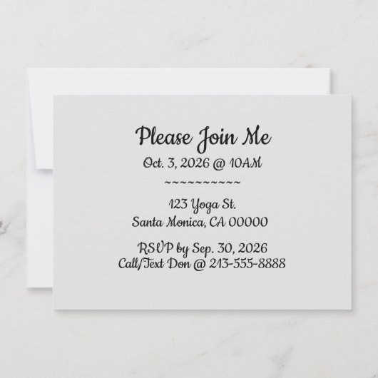 キュイパーソナライズされたヨガドッグテーマ招待状 招待状 (裏面)