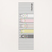 キュイパーソナライズされたレトロラカラフルマスガール ヨガマット (正面)