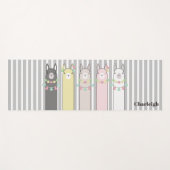 キュイパーソナライズされたレトロラカラフルマスガール ヨガマット (正面(横))