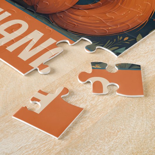 キュイパーソナライズされたーなお洒落座りキツネ ジグソーパズル (側面)