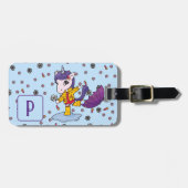 キュイパーソナライズされた&シンプルブルーユニコーンフローラ ラゲッジタグ (正面横)