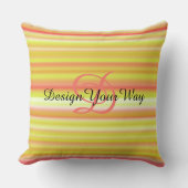 キュイモダンなレカラフルインボーストライプ クッション (正面)