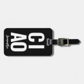 キュイモダンはっきりしたおもしろいチャオ黒白 ラゲッジタグ (正面横)
