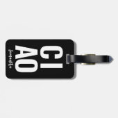 キュイモダンはっきりしたおもしろいチャオ黒白 ラゲッジタグ (裏面横)