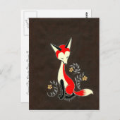 キュイモダンアートキツネ絵画ズ ポストカード (正面/裏面)