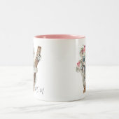 キュイモダンウォーター色フローラコアラパーソナライズされた ツートーンマグカップ (中央)