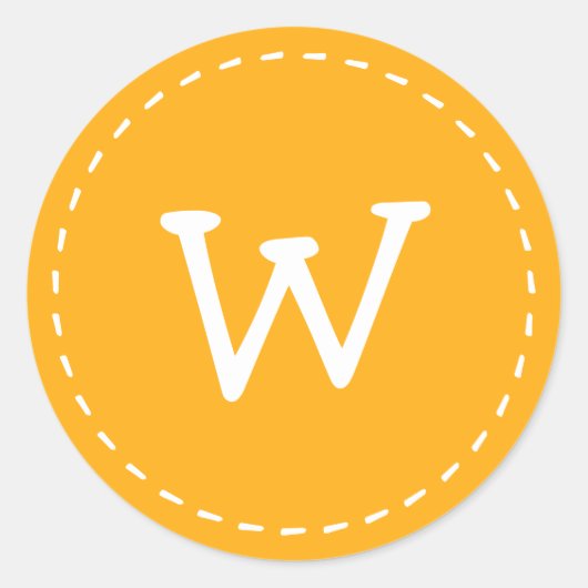 キュイモダンカスタムシンプルステッチモノグラム ラウンドシール (正面)