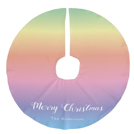 キュイモダンガーリーパステルレインボーグラデーションファミリー フェイクリネンツリースカート (正面)