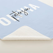 キュイモダンパーソナライズされたパステルブルー シェルパブランケット (3/4)