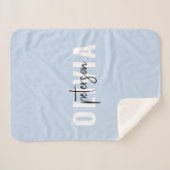キュイモダンパーソナライズされたパステルブルー シェルパブランケット (正面(横))