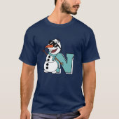 キュイモダンパーソナライズされた雪だるま冬 Tシャツ (正面)
