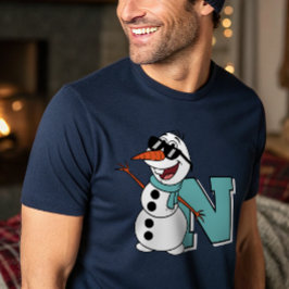 キュイモダンパーソナライズされた雪だるま冬 Tシャツ