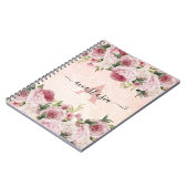 キュイモダンピガーリーンクグリッターバラ金ゴールドフローラ ノートブック (左側)