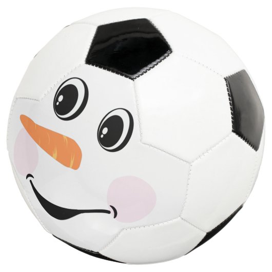 キュイモダンーカスタム雪だるま顔冬パーティー サッカーボール (3/4)