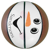 キュイモダンーカスタム雪だるま顔冬パーティー バスケットボール (縦)