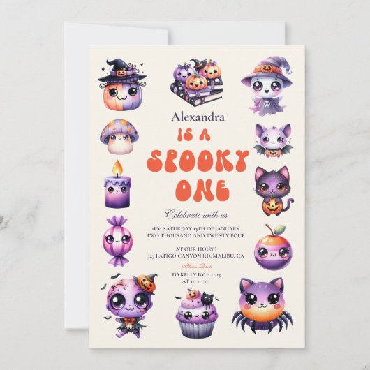 キュイ不気味ファースト誕生日 招待状 (正面)