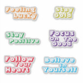 キュイ前向き鮮やかーレトロタイポグラフィカスタムカット シール (正面)