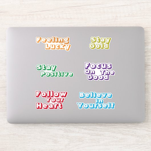 キュイ前向き鮮やかーレトロタイポグラフィカスタムカット シール (コンピューター)