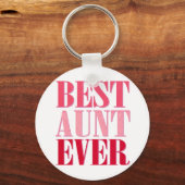 キュイ最高のア叔母エバーピンク文字 キーホルダー (正面)