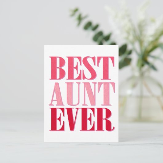 キュイ最高のア叔母エバーピンク文字 ポストカード (スタンド正面)