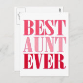 キュイ最高のア叔母エバーピンク文字 ポストカード (正面/裏面)